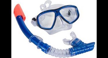 Pro snorkelset blauw voor volwassenen