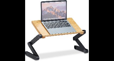 laptoptafel verstelbaar - voor 13 tot 15 laptops - laptopstandaard bamboe - aluminium