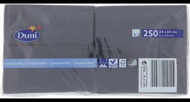 Duni - Servetten tissue - 24cm - 3 laags - zwart - 250 stuks