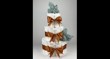 Chouette-Chouette | Luiertaart Neutraal | Kraamcadeau | Geboorte Jongen Meisje | Babyshower | Konijnen Stone groen - Koper