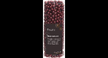 Decoris kerstslinger - 10 meter - 0,8cm kralen - Donkerrood