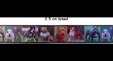 Lint - Grosgrain lint - Pitbull - Bully - 25 mm breed - 5 m - Polyester lint - Ribbon - Sierlint - Hobby lint - Decoratie lint
