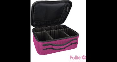 Cosmetica koffer - Nagelkoffer - Kapperstas - Met verstelbare vakken - Fuchsia - 25x22x9.5cm