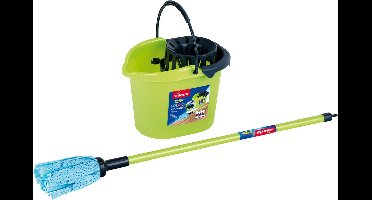 Klein Toys Vileda Color Line 2-delige dweilset groen - mop en emmer - 61 cm lange mop - groen