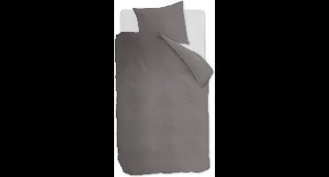 Ambiante Cotton Uni dekbedovertrek - Effen - Eenpersoons - 140x200/220 cm - Grijs