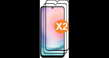 Full Cover Screenprotector Geschikt voor Samsung Galaxy A25 Zwart 2pack | Volledige Beschermglas Tempered Glass | Screenprotector Geschikt voor Samsung Galaxy A25 Screenprotector