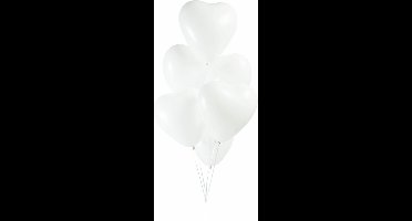Ballonnen hartjes wit - 50 stuks - Valentijn ballonnen wit