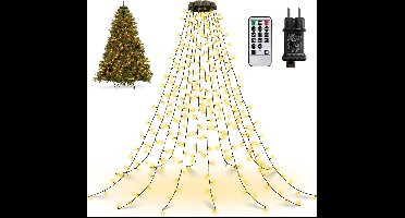 LED Kerstboomverlichting - kerstboom verlichting -8 Lichtsnoer - 280 lampjes - Waterdicht - 2 m hoge - warm licht