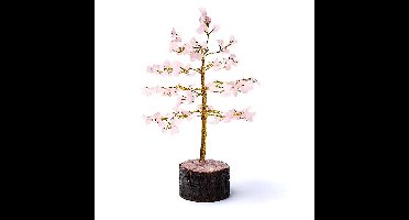 Edelsteenboom - Rozenkwarts - Hartchakra - Liefde - Roze - Kalmerend - 18 cm.