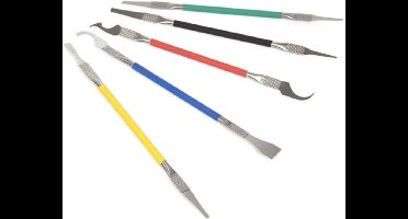 Velleman Hoogwaardige soldeeraccessoires set, dubbele uiteinden, lichtgewicht roestvrij staal, 5-delig