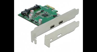 PCI Express X1-kaart tot 2 x externe USB 5 Gbps USB Type-C vrouw