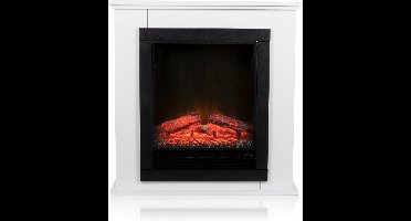 alpina Sfeerhaard Elektrisch Geneva - Sfeerhaard met Schouw 1800W - Electrische Haard met Verwarming, Bedieningspaneel en Timer - Kachel Elektrisch met LED Vlammen - Vrijstaand - Wit