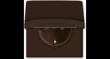 ABB Busch-Jaeger stopcontact met klapdeksel en randaarde - bruin IP44 (20 EUGKB-31-101) - wandcontactdoos