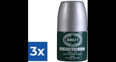 Brut Deo Roll-on - Original - GLAS - 50ml - Voordeelverpakking 3 stuks