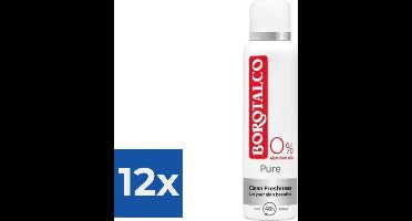 Borotalco Deospray - Pure Clean Freshness 150 ml - Voordeelverpakking 12 stuks