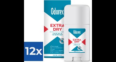 Odorex Extra Dry Deodorant Stick - Beschermt Je Optimaal Tegen Overmatige Transpiratie - Zonder Alcohol of Parfum - 40 ml - Voordeelverpakking 12 stuks