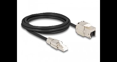 Kabel RJ45 plugveldsemblage naar keystone module RJ45 Jack Cat.6A 2 m