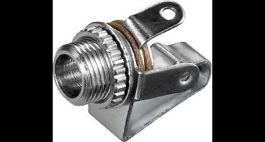 3,5mm Jack (v) inbouw connector - metaal - 3 soldeerpunten / mono