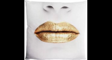 Kussen Golden Lips - wit | Meubelplaats