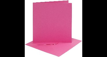 CC Kaarten en Enveloppen 15,2x15,2 cm Donkerroze 4 stuks
