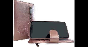 HEM hoesje geschikt voor Apple iPhone 13 Pro - Rosé Gold Leren Rits Portemonnee Hoesje - Lederen Wallet Case TPU meegekleurde binnenkant - Book Case - Flip Cover - Boek - 360º beschermend Telefoonhoesje