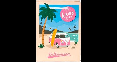 Als je uit cadeautasjes moet kiezen dan is dit de juiste! Met een prachtige print van een volkswagen op het strand tussen de palmbomen in! Een geweldig tasje om cadeau te geven met leuke spullen erin.