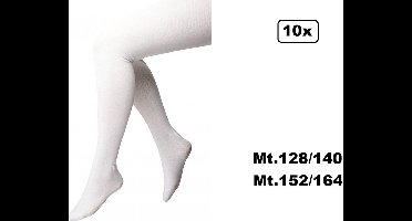 10x Maillot wit in 2 maten - mt.128/140 en 152/164 - Piet Sinterklaas evenement thema feest festival kou