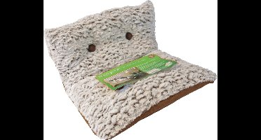 Hangmat de luxe wit/bruin met sierknopen