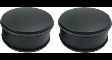 Svenska Living Deurstopper voor binnendeuren - 2x - zwart - rond - 1,2 kg - 12 x 6 cm - met rubberen rand