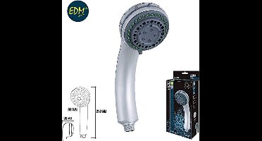 EDM Douchekop Chroom Ø8,1x8x25cm 5-standen Anti Kalk - Badkamer - Douche - Douchekop - Handdouche