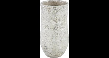 PTMD Bloempot Dorin - 16x16x30 cm - Cement - Wit