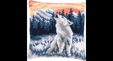 Vervaco - Kruissteekkussen kit - Wolf in de winter - PN-0188518 - Borduren - Borduurpakket - Borduurpakket volwassenen - Borduurpakket kind