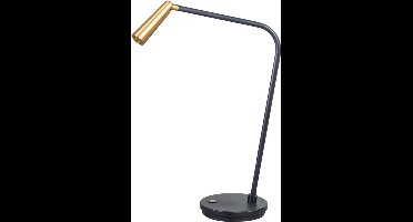 ETH Barry Tafellamp led 1x3w 2700k zwart+mat messing W230xH460mm 3 stap dimbaar 66Lm