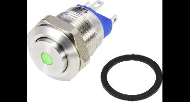 TRU COMPONENTS TC-9219000 Druktoets 48 V/AC 2 A 1x uit/(aan) Moment Groen IP67 1 stuk(s)