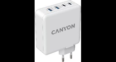 Canyon H-100 GaN PD Oplader - 4 in 1 Adapter - Super Snel Laden 100W - USB-A - USB-C - Geschikt voor MAC, Windows, iPhone, Android - Wit