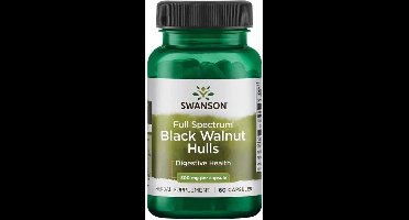 Swanson - Antioxidant - Black Walnut Hulls - Junglas Nigra - 500mg - 60 Capsules - Zwarte Walnootboom