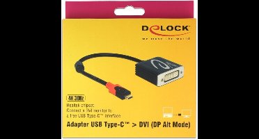 DeLOCK USB-C naar DVI adapter met DP Alt Mode / DP1.2 - 0,20 meter