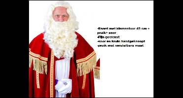 Baardstel tv Sint-Nicolaas baardstel kanekalon - Sint en piet 5 december thema feest luxe themafeest Sinterklaas