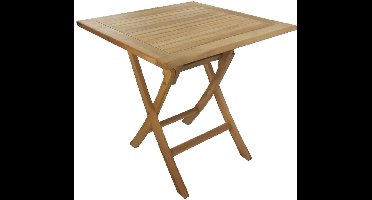 Decomeubel - Inklapbare TEAK tuintafel vierkant 80 x 80 cm