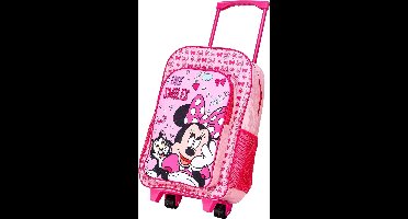 MINNIE MOUSE Loves her Cat Trolley Rugzak School Tas Logeren 6-12 Jaar Roze