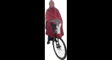HOOODIE Poncho Deluxe - Regenjas - op Fiets - bordeaux