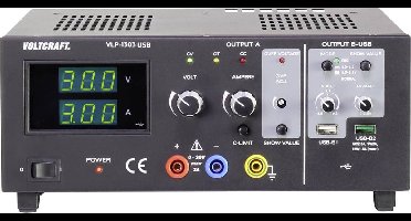 VOLTCRAFT VLP-1303 USB Labvoeding, regelbaar 0 - 30 V 0.01 - 3 A 123 W OVP Aantal uitgangen: 3 x