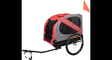 Flamingo Fietskar - Hondenfietskar - Hondenkar - Hondenfietskar Opvouwbaar - Hondenfietskar voor Kleine en Grote honden – Rood/Grijs , 80 × 57 × 64 cm | Geschikt voor Fiets & E-bike - Duurzaam, betrouwbaar en stijlvol!
