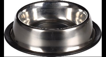Flamingo Hondenvoerbak Inox Antislip - Grijs - 13 x 13 cm