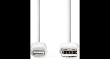 Nedis Lightning Kabel - USB 2.0 - Apple Lightning 8-Pins - USB-A Male - 480 Mbps - Vernikkeld - 3.00 m - Rond - PVC - Wit - Label