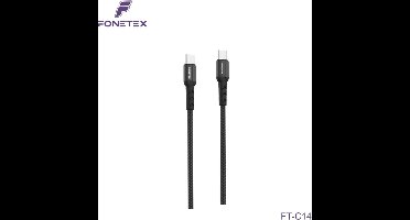 FoneTex 1m USB-C to USB-C Kabel - voor iPhone/Samsung/Oppo/Huawei - Data Kabel - 60W