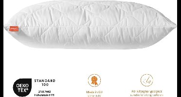 Comfort 195851 zijslaper kussen met ritssluiting, zwangerschapskussen, 100% microvezel 40 x 145 cm, wit