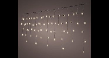 Kerstverlichting - Lumineo - IJspegel - Lichtgordijn - 7,5 meter - IJspegel - 175 LED's - zwart snoer - warm wit - voor binnen & buiten