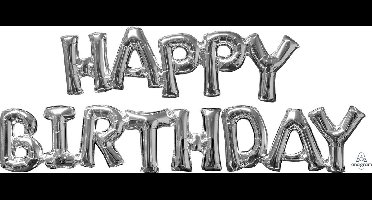 "HAPPY BIRTHDAY" Zilver 2 FolieBallonnen