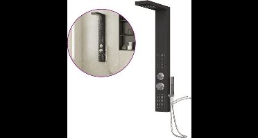 vidaXL - Douchepaneelsysteem - aluminium - zwart